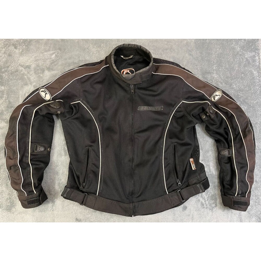 Fieldsheer Motorcycle Jacket Women's Size 16 Armored Padded Black Biker